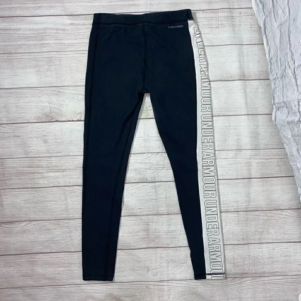 Under Armour charged women S pull on compression leggings B&W